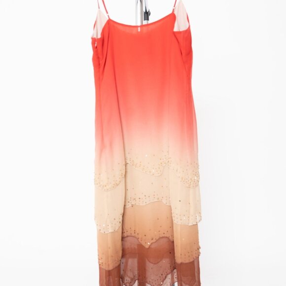 BCBG Red Ombre Silk Cocktail Dress - Picture 3 of 4